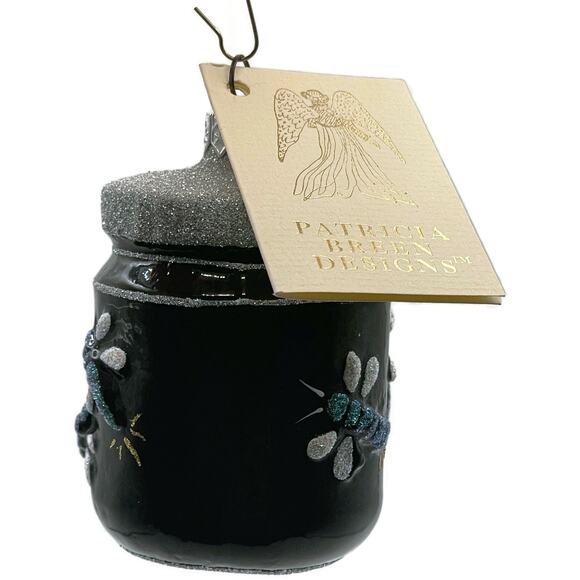 Patricia Breen Firefly Jar Black Bugs Silver Rim Spring Christmas Tree Ornament - Picture 9 of 10